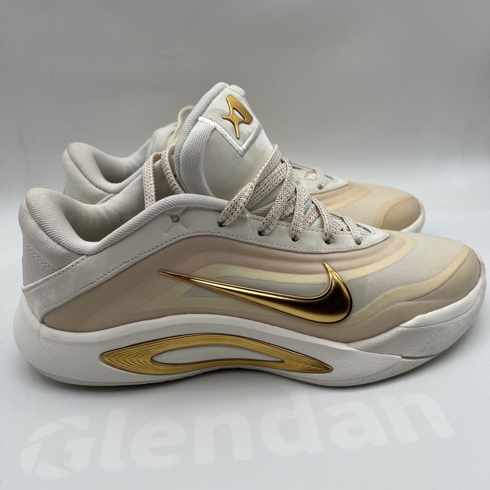 Nike A'One Gold Dynasty Aja Wilson Sneakers Womens 7.5 White Basketball Shoes